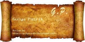 Gulya Patrik névjegykártya